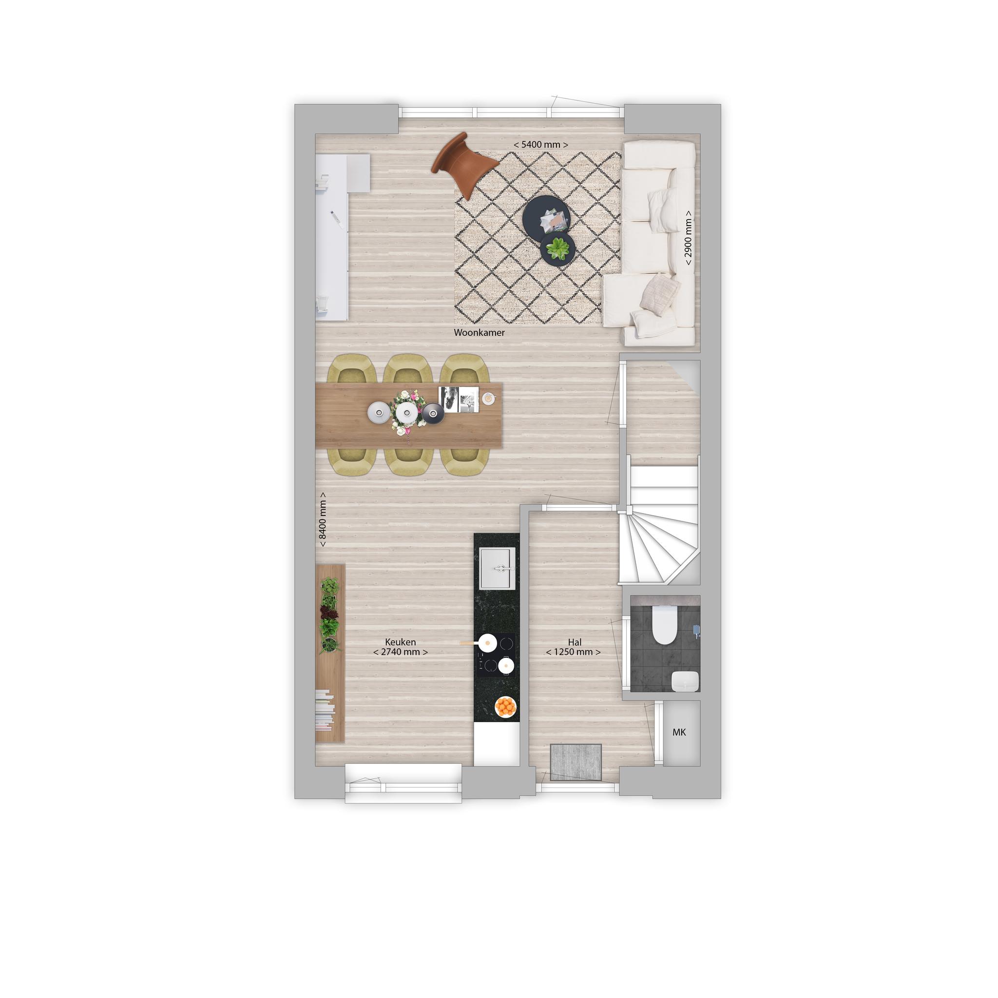 Plattegrond begane grond bouwnummer 2 type A, Da Vinci Rosmalen