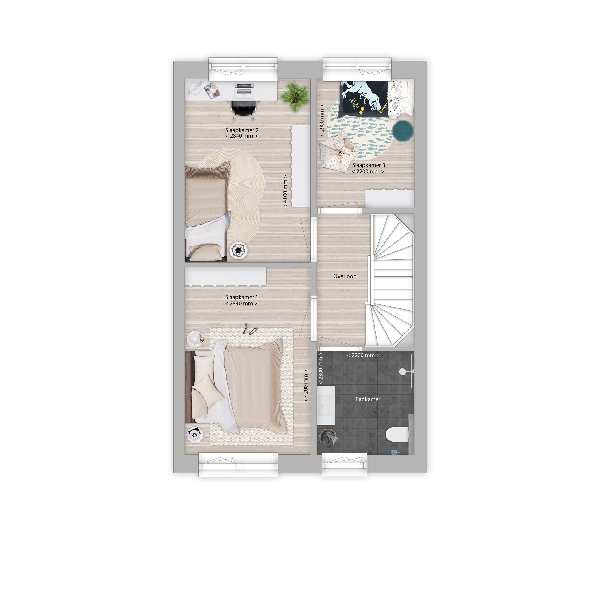 Plattegrond eerste verdieping bouwnummer 2 type A, Da Vinci Rosmalen