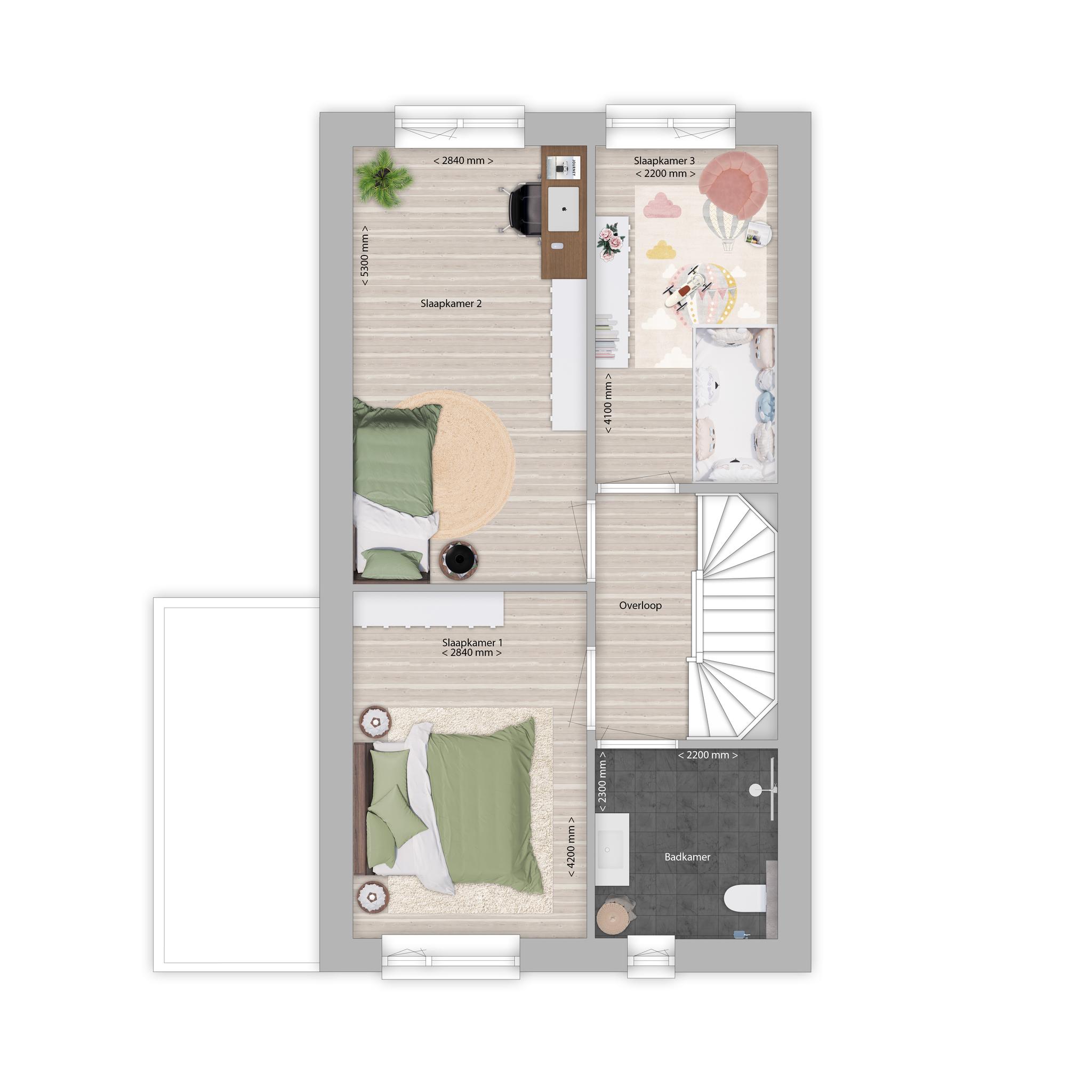 Plattegrond eerste verdieping bouwnr. 20 type D, Da Vinci Rosmalen