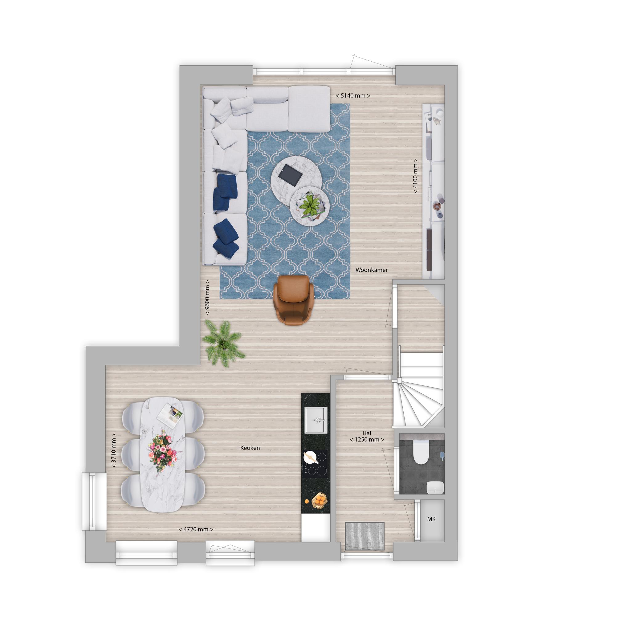 Plattegrond begane grond bouwnr. 6 type E, Da Vinci Rosmalen