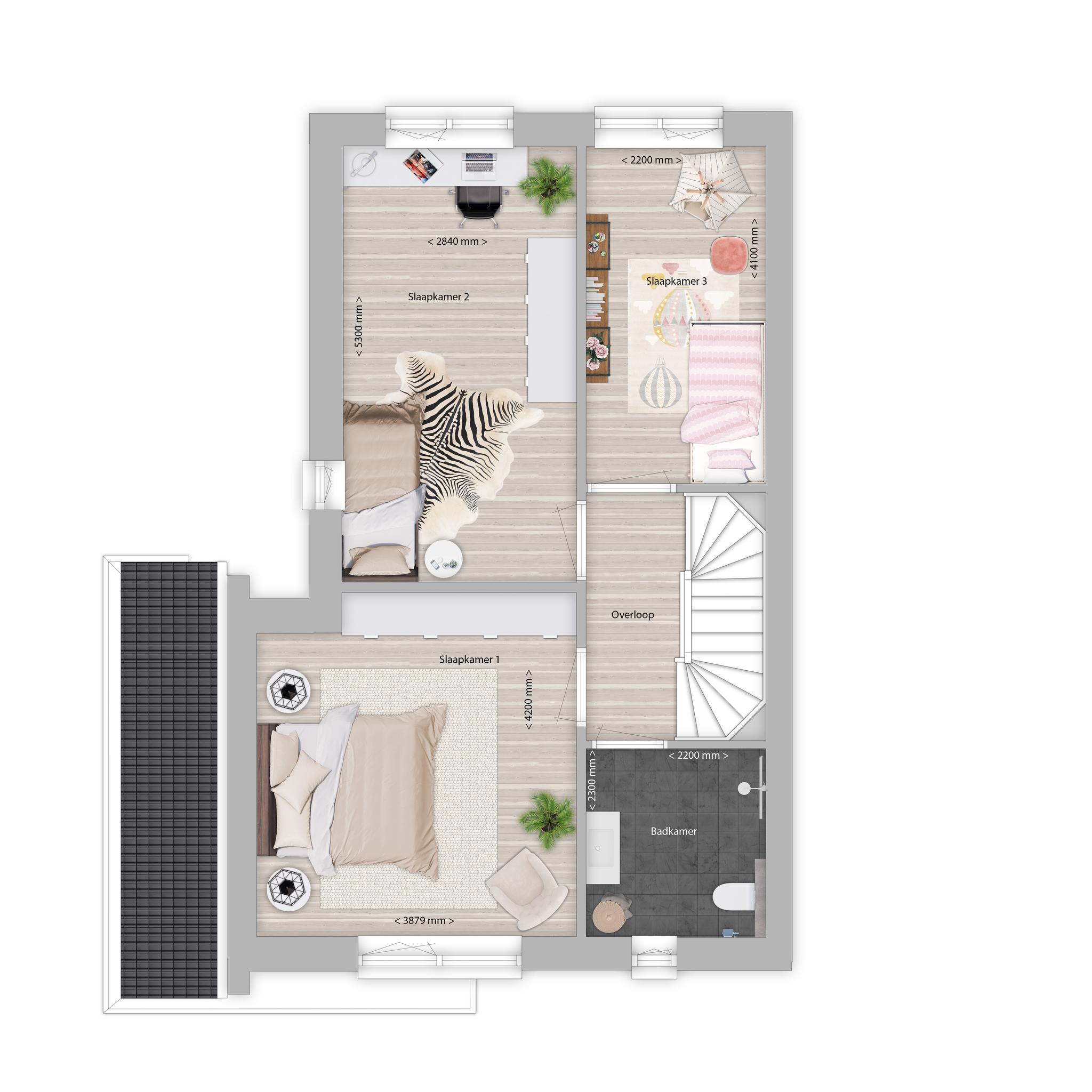 Plattegrond eerste verdieping bouwnr. 6 type E, Da Vinci Rosmalen