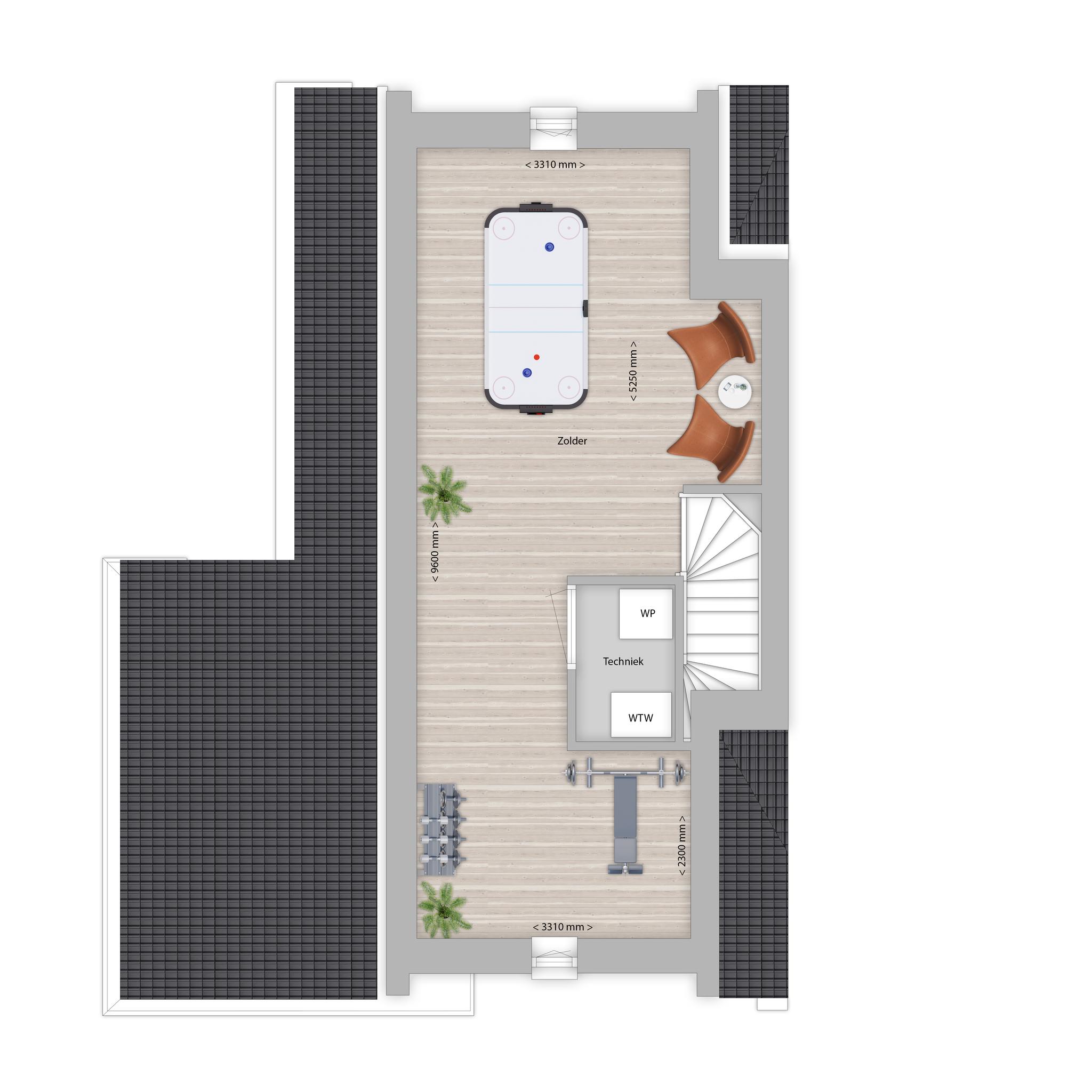 Plattegrond tweede verdieping bouwnr. 6 type E, Da Vinci Rosmalen